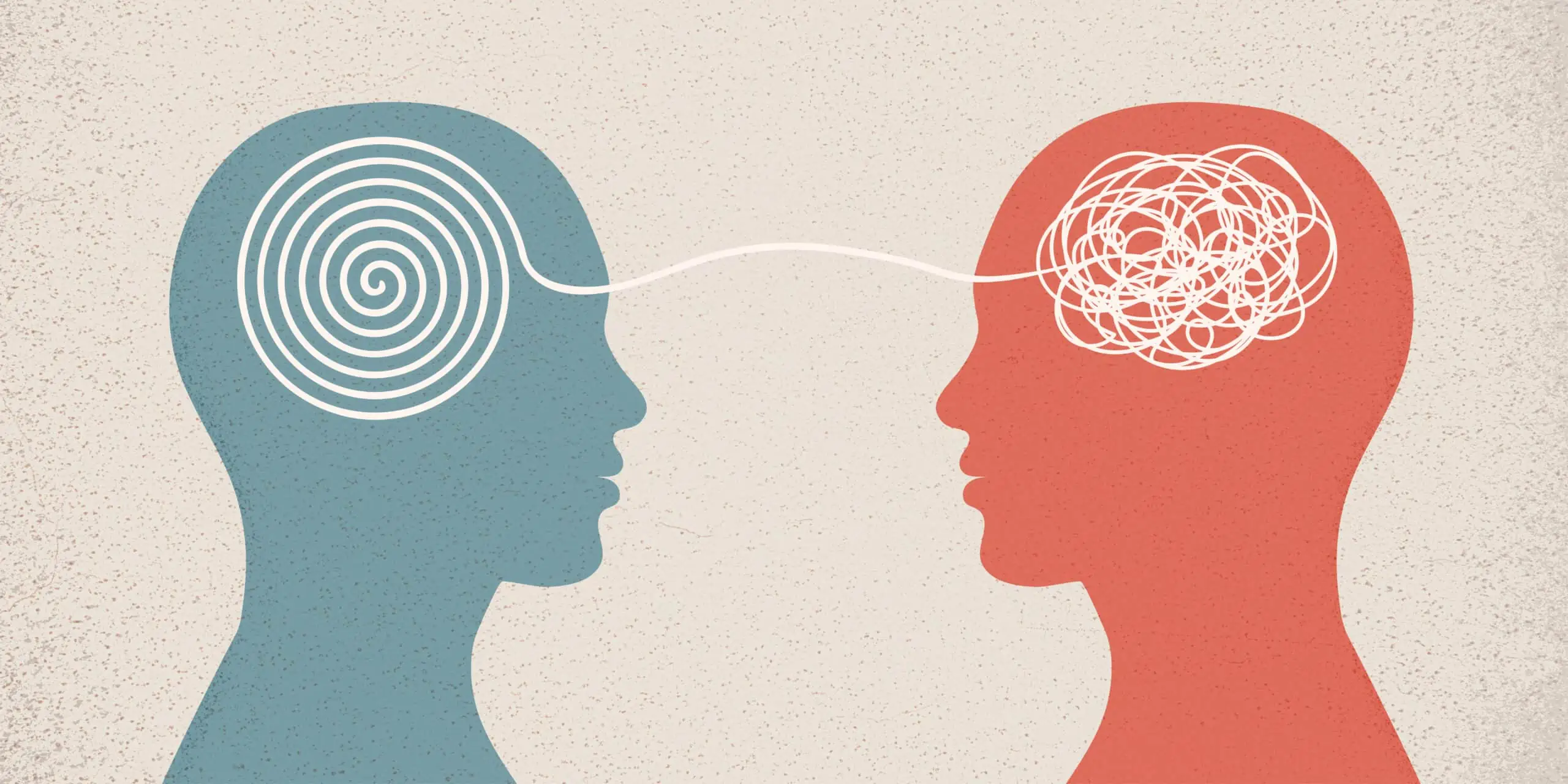 Illustration Psychotherapie – zwei Menschen im Dialog